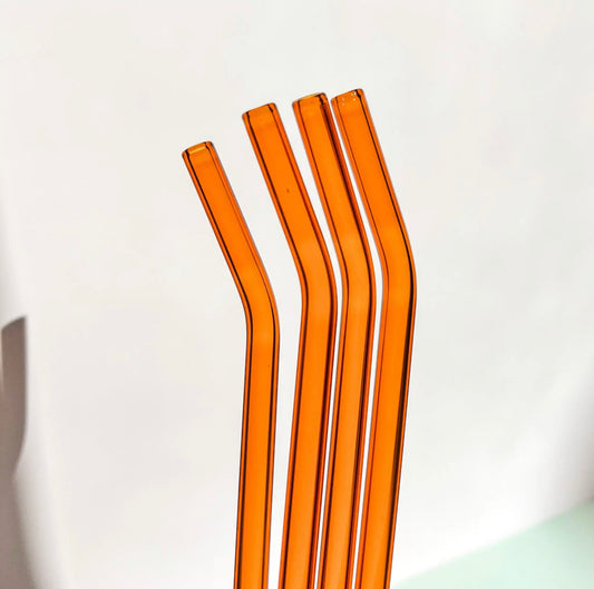 Orange glass straws
