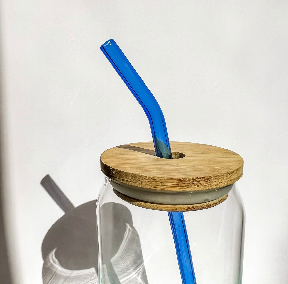 Blue glass straw