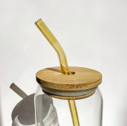 Yellow glass straw