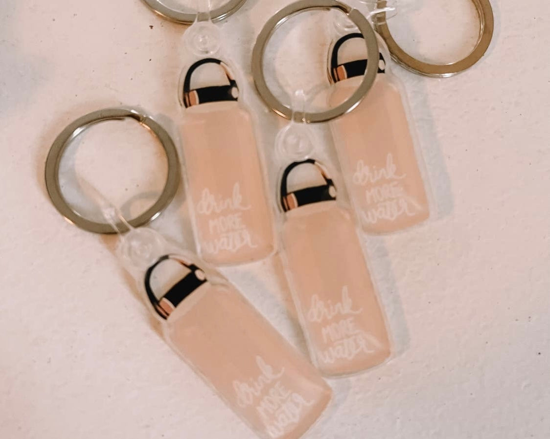 Drink more water keychain